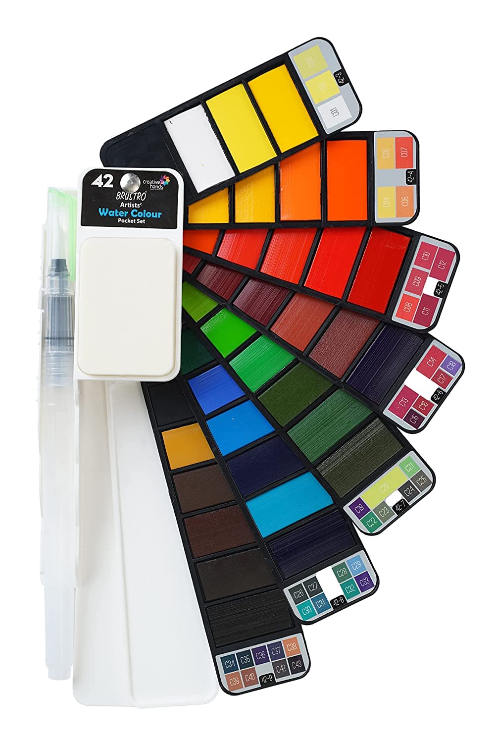Professional Artists Watercolour Travel Pan Set of 42 Colours